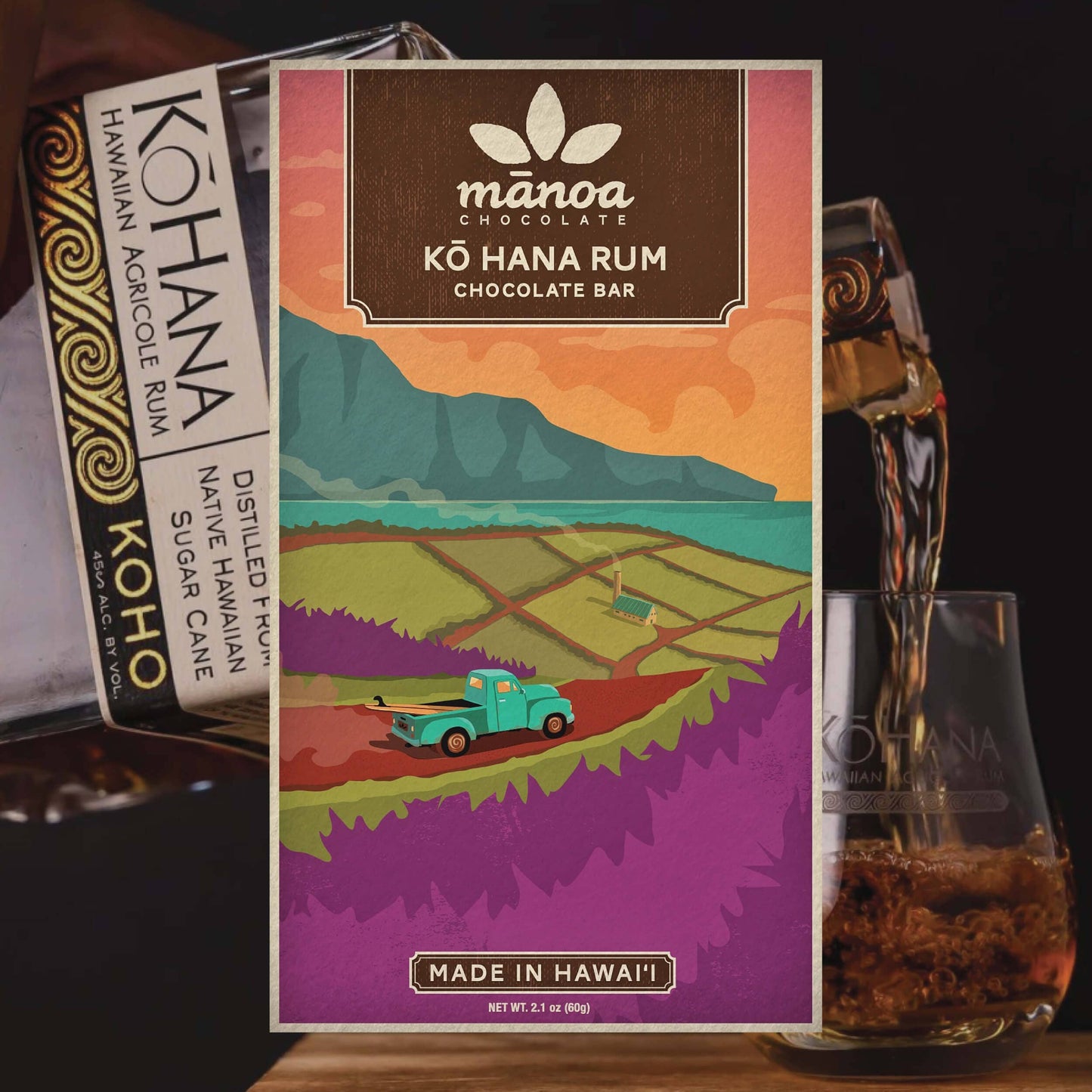 Kō Hana Rum Chocolate Bar 80%